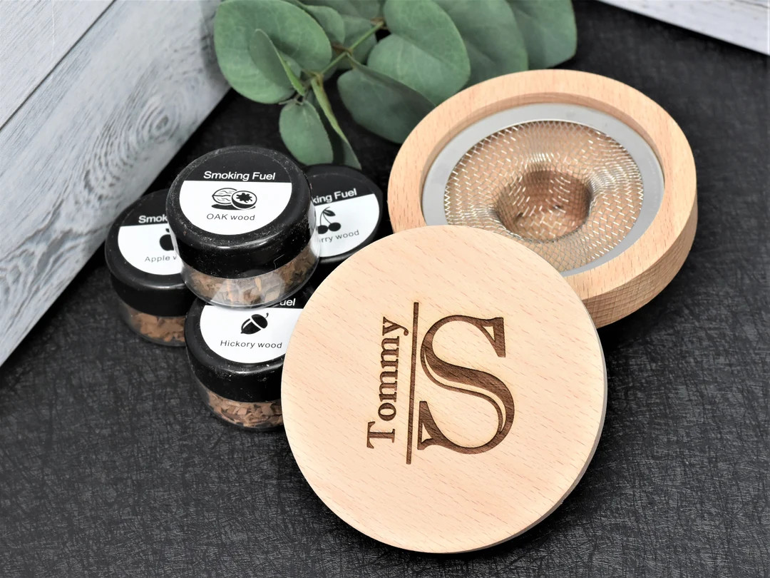 Custom Cocktail Smoker Engraving, Personalized Kit Includes 4 Types of Chips for Smoking Ice Cream o | Etsy (US)