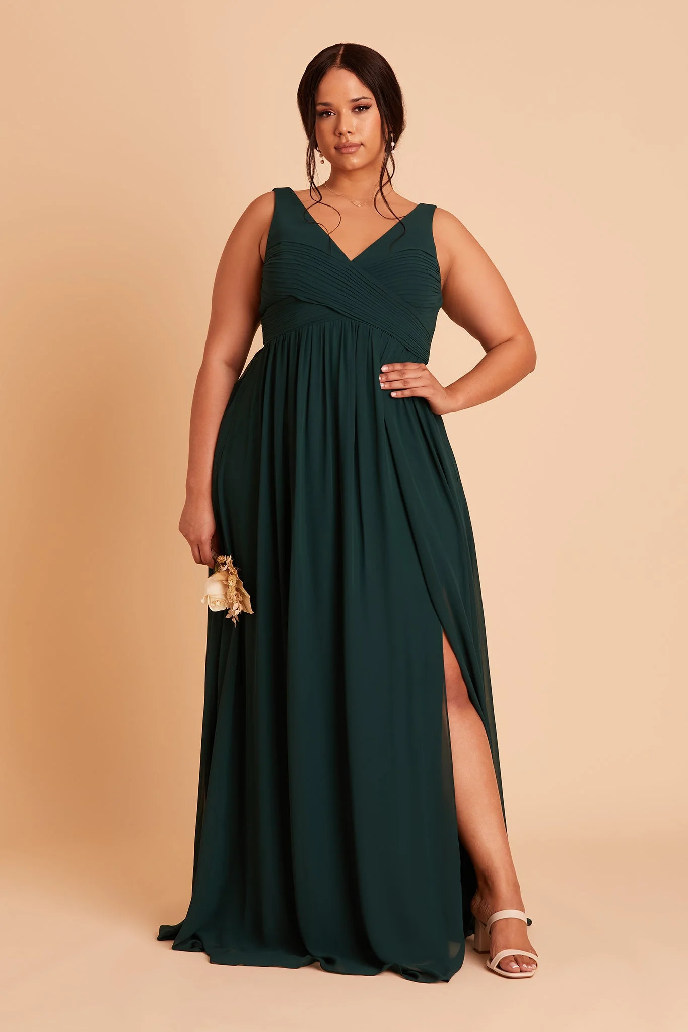 Laurie Empire Dress - Emerald | Birdy Grey