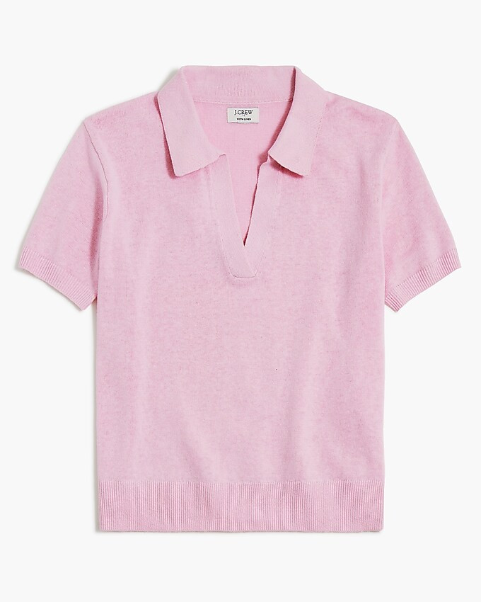 Linen-blend short-sleeve polo sweater | J.Crew Factory