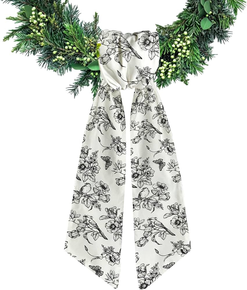 Wreath Sash for Front Door Branch Floral Wreaths Satin Sash Burlap Garland Ribbon Accessories for... | Amazon (US)