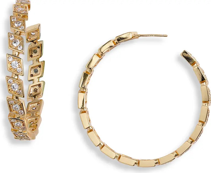 Bracha Zoey Rhomboid Stationed Hoop Earrings | Nordstrom | Nordstrom
