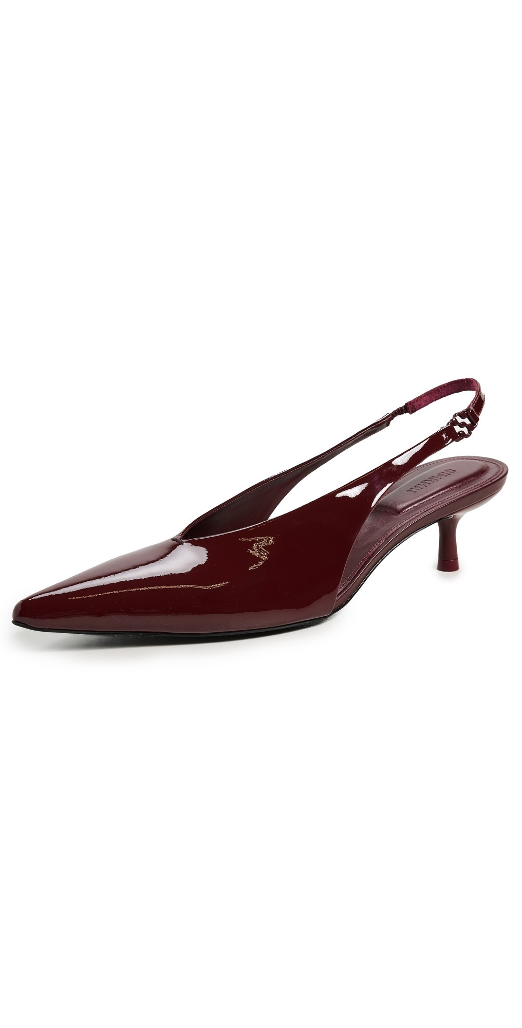 SIMKHAI Sylvie Patent Leather Slingback Kitten Heels Cranberry 35 | Shopbop