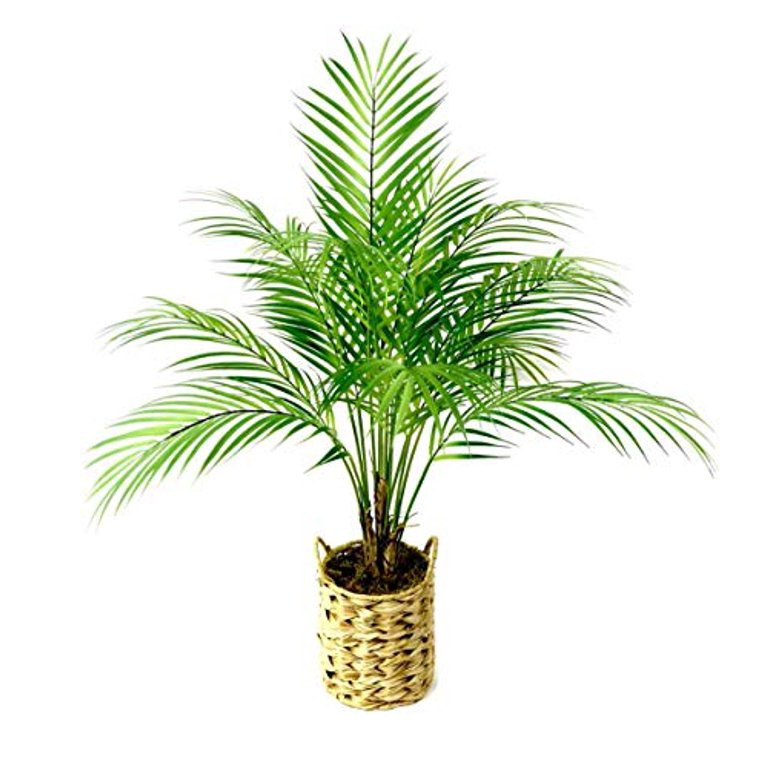 Fake Plants Artificial Palm Tree Faux Plants Décor Indoor Outdoor in Woven Planter 28 inches Tal... | Walmart (US)