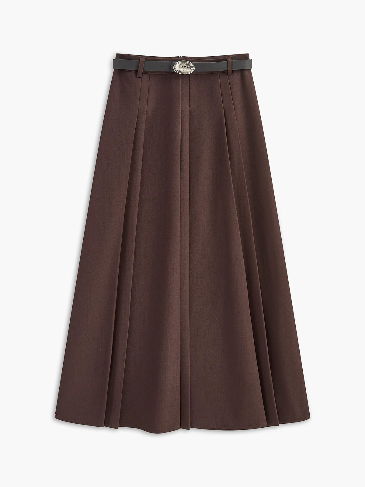 Utility Pleated Belted  Midi Skirt | Commense
