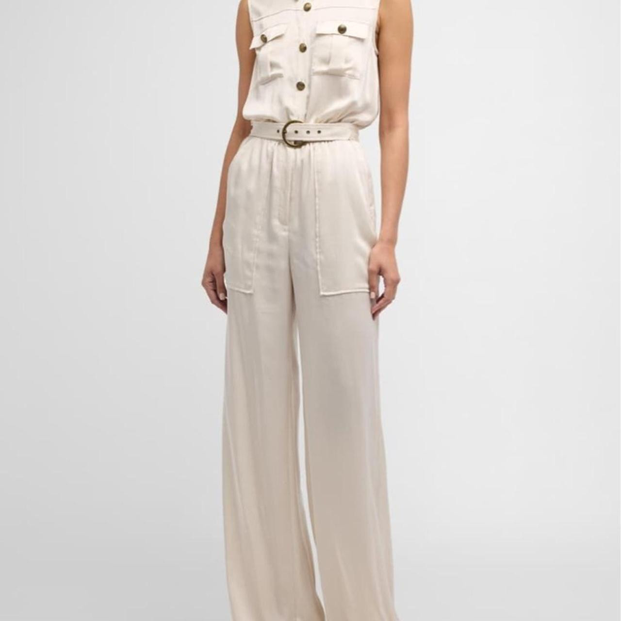 Ramy Brook Women's Palazzo Jumpsuit - Cream - 2 | Depop US