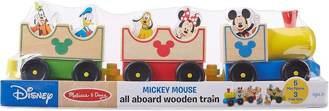 Melissa & Doug Disney Baby Mickey Mouse and Friends All Aboard Wooden Train Toy (3 Train Cars, 5 ... | Amazon (US)