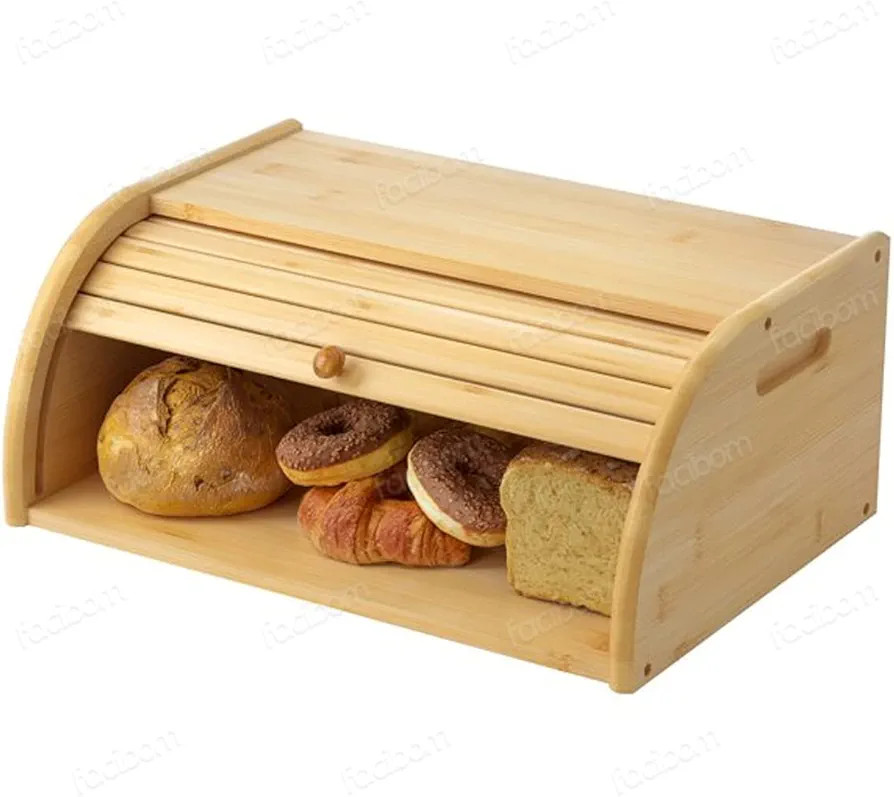 Mimo Style Porta Pães Com Tampa Retrátil Bambu Ecokitchen. Perfeita Para Armazenar Pães e Bola... | Amazon (BR)