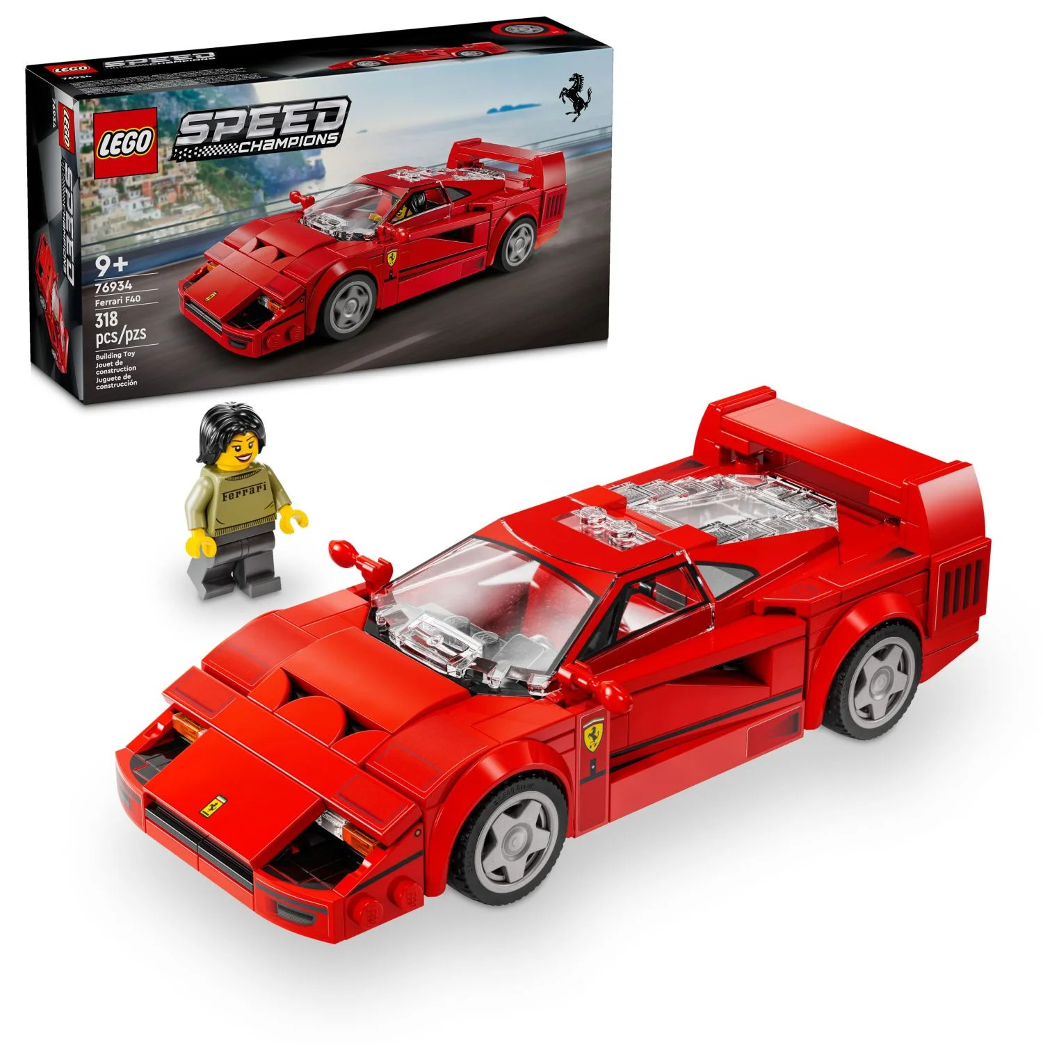 LEGO Speed Champions Ferrari F40 Supercar, Toy Car Model Building Set, Ferrari Gift Idea, 76934 -... | Walmart (US)