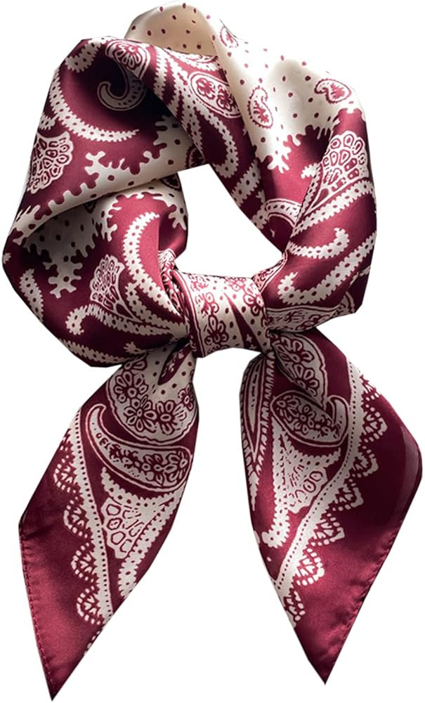 GUZOSJO Square Silk Feeling Scarf Medium Satin Hair Scarf Bracelet Gift For Women 27.5 × 27.5 in... | Amazon (US)