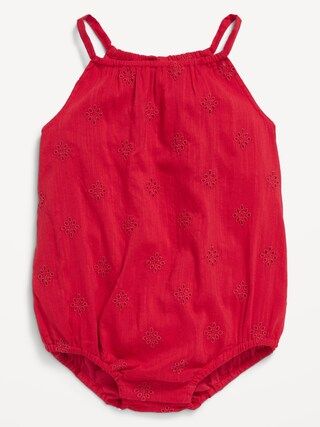 Sleeveless Embroidered Floral Eyelet One-Piece Romper for Baby | Old Navy (US)