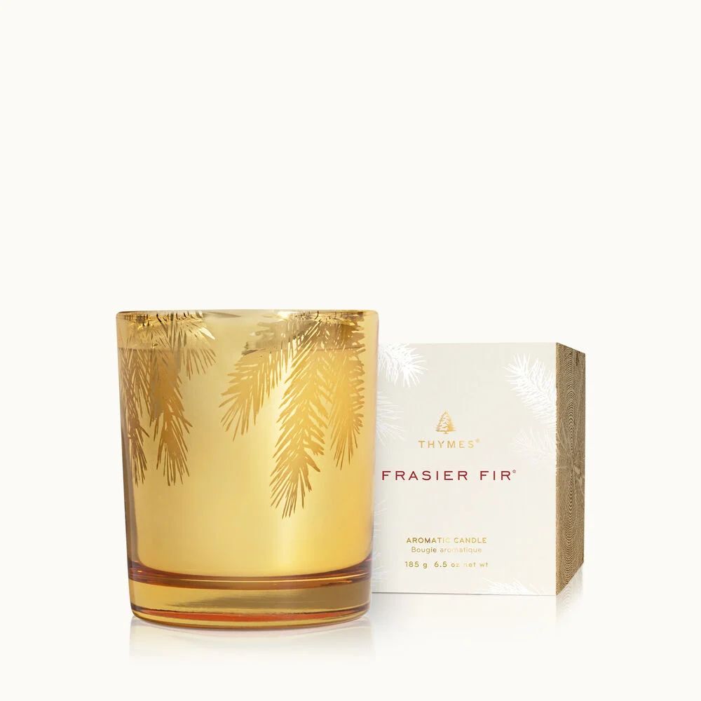 Frasier Fir Gilded Gold Poured Candle, 6.5oz | Thymes | Thymes