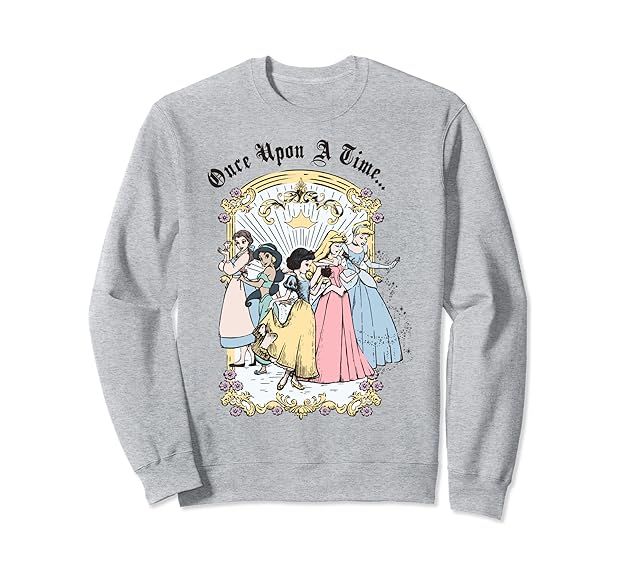 Disney Princess Once Upon A Time Vintage Cartoon Sweatshirt | Amazon (US)