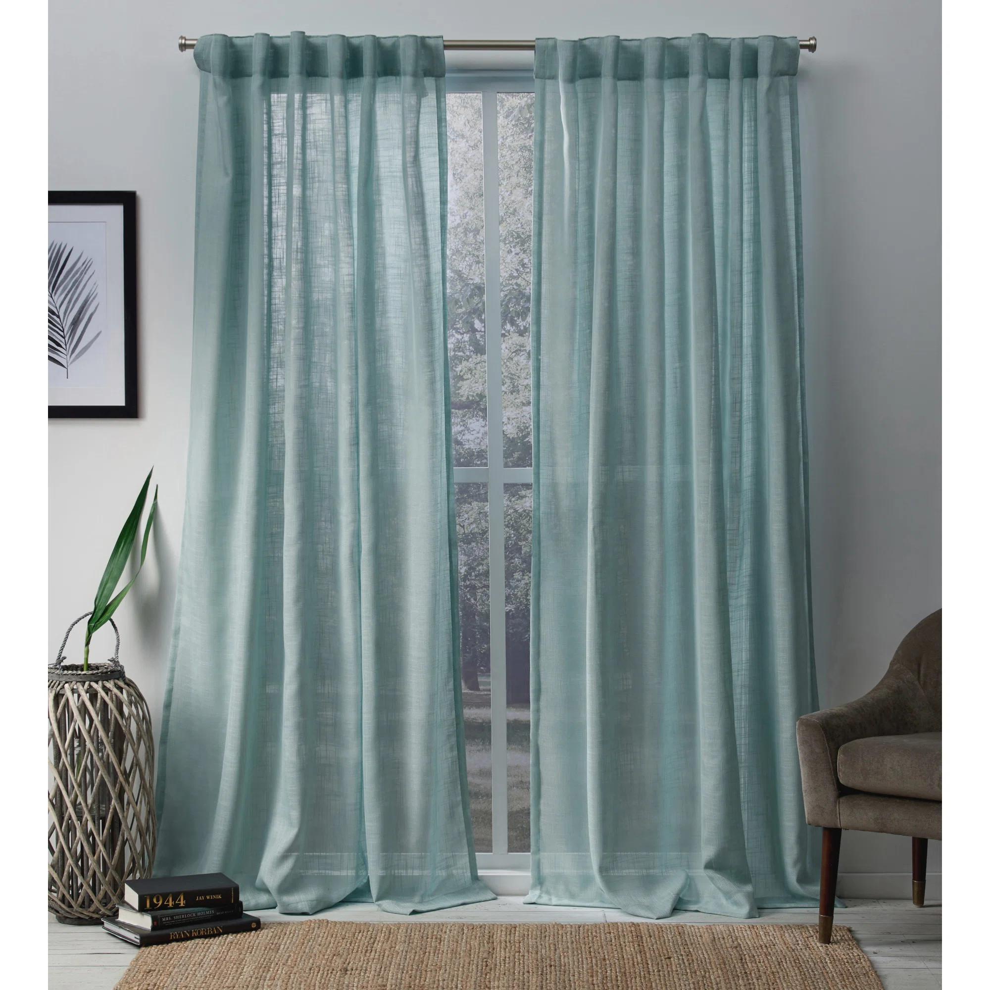 Leon Semi-Sheer Curtain Panel Pair (Set of 2) | Wayfair North America
