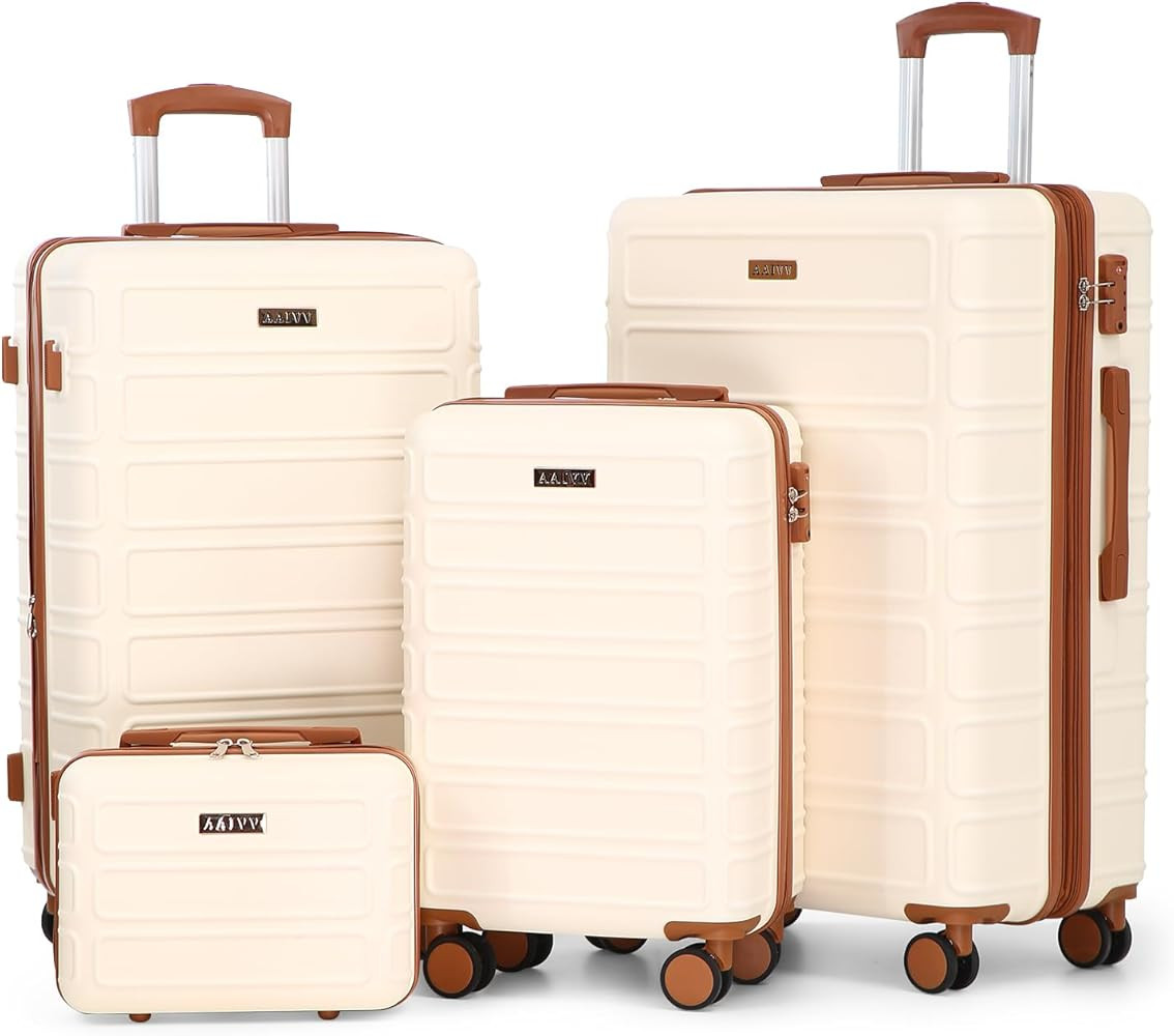 4 Piece Luggage Set Expandable ABS Travel Suitcase Set TSA Lock Hardshell Durable Lightweight Tra... | Amazon (US)