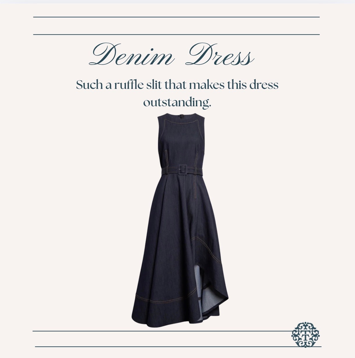 We love a denim dress and the ruffle slit on this is just stunning. An elevated wardrobe staple!  s

#LTKOver40 #LTKSeasonal