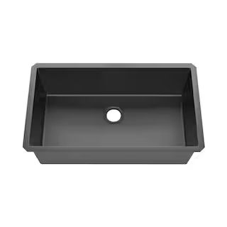 Sinber 32 in. Undermount Single Bowl 18-Gauge Black 304 Stainless Steel Workstation Kitchen Sink ... | The Home Depot