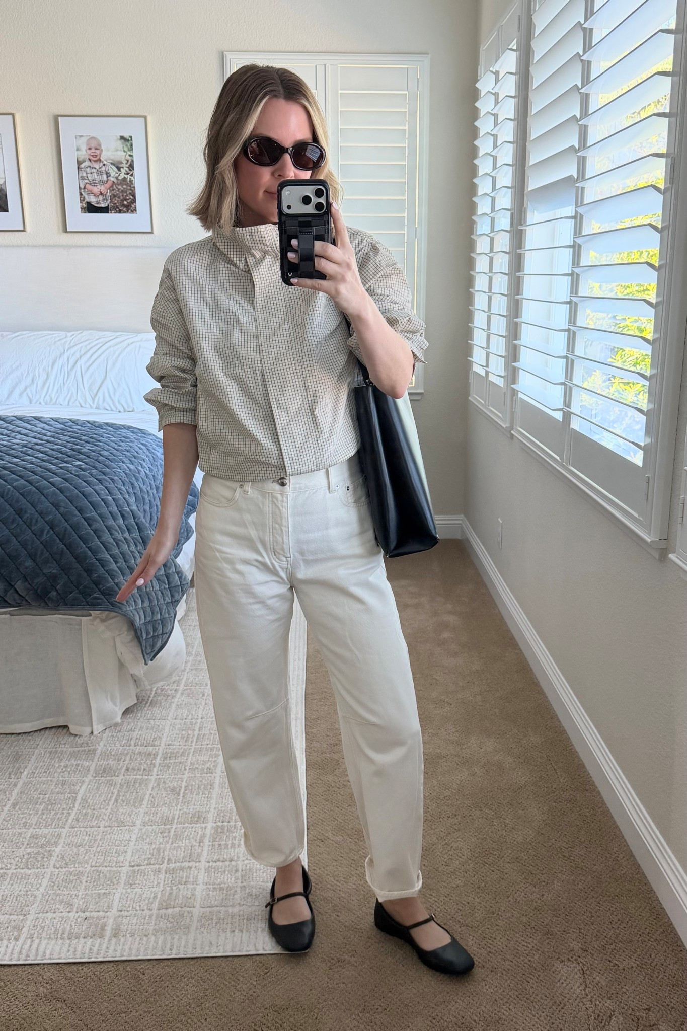 Plaid nylon jacket is Zara and so is purse. Cream barrel jeans are size 26. Would’ve done a black loafer with this outfit if I owned a pair! 

#LTKOver40 #LTKootd #LTKSeasonal