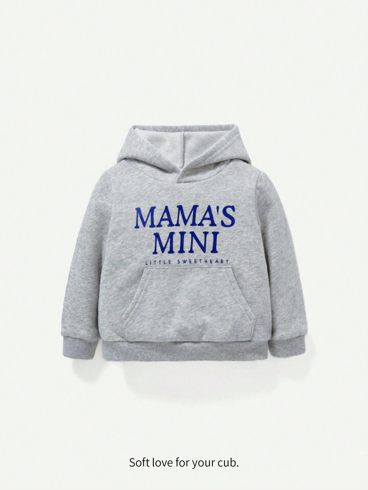 Cozy Cub Baby Boy Letter Graphic Thermal Hoodie | SHEIN