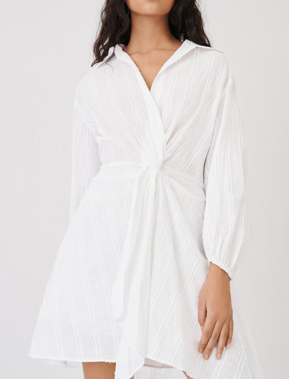 Twist-front cotton shirt dress | Maje (US)