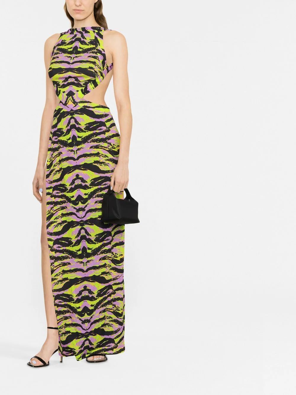 Dundas tiger-print cut-out Dress - Farfetch | Farfetch Global