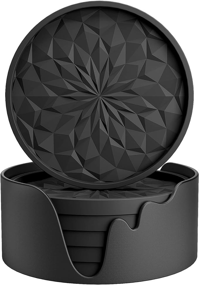 ME.FAN Silicone Coasters [6 Pack] Coasters with Holder - Drinking Coasters - Cup Mat for Drinks -... | Amazon (US)