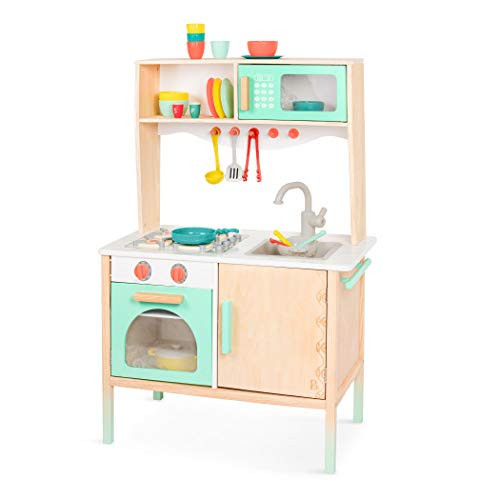 B. toys – Mini Chef Kitchenette – Pretend Play Wooden Play Kitchen – Kitchen for Kids – Kitchen Play Set & Accessories – (20+ Pieces) – 3+ Years | Amazon (US)