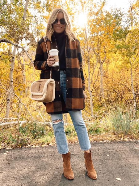 Plaid shirt jacket back this year 
Wearing sz small
Fall outfit inspo 

#LTKSeasonal #LTKstyletip
