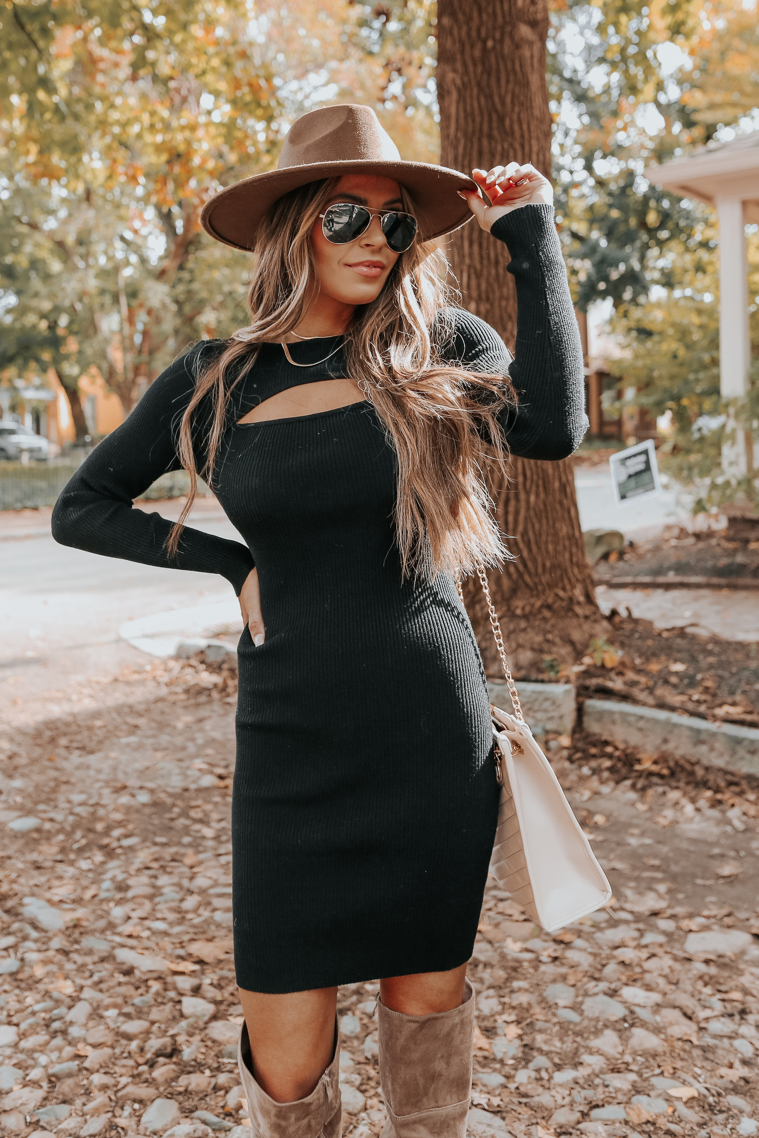 Millie Cutout Black Ribbed Dress | Magnolia Boutique