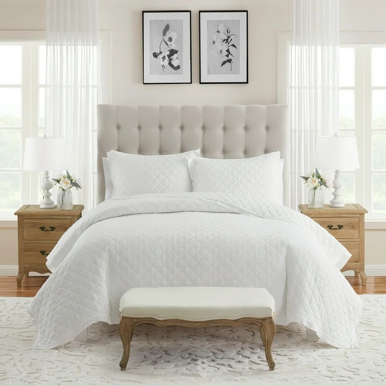 My Texas House Penelope White 3-Piece Quilt Set, King - Walmart.com | Walmart (US)