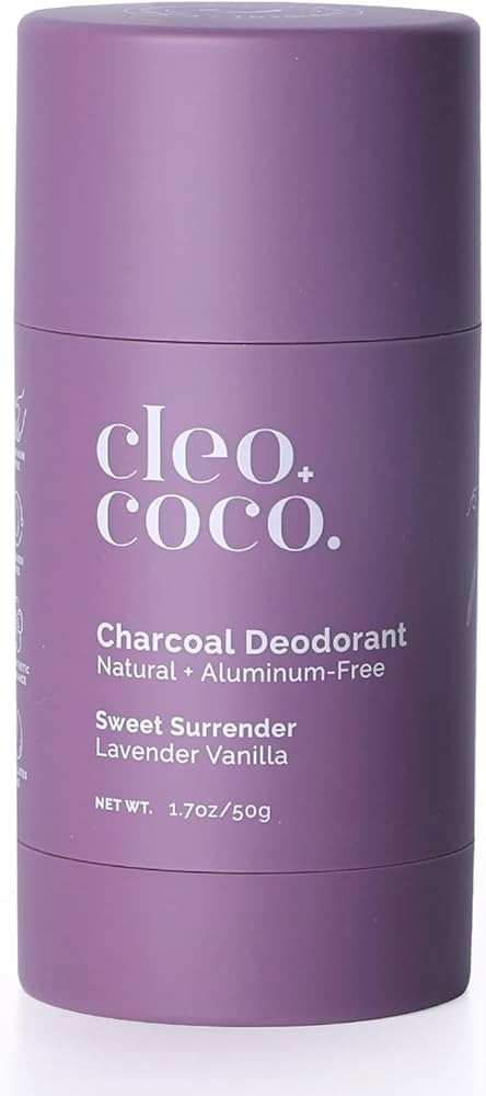 Cleo+Coco Natural Deodorant for Women & Men, Aluminum Free with Activated Charcoal for 24-Hour Od... | Amazon (US)