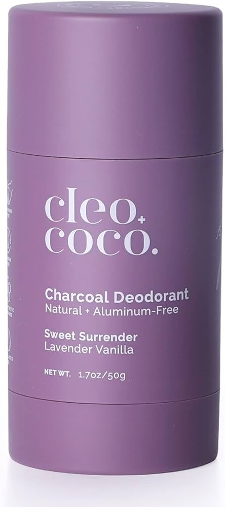 Cleo+Coco Natural Deodorant for Women & Men, Aluminum Free with Activated Charcoal for 24-Hour Od... | Amazon (US)
