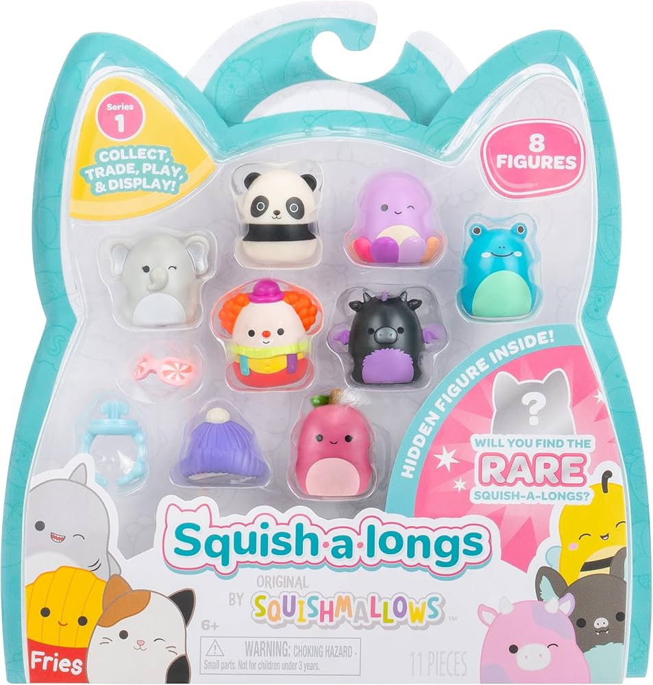 Squish-a-longs 8 Pack - 1” Mini-Squish with 2 Accessories, 1 Ring, and a Collector’s Guide - ... | Amazon (US)