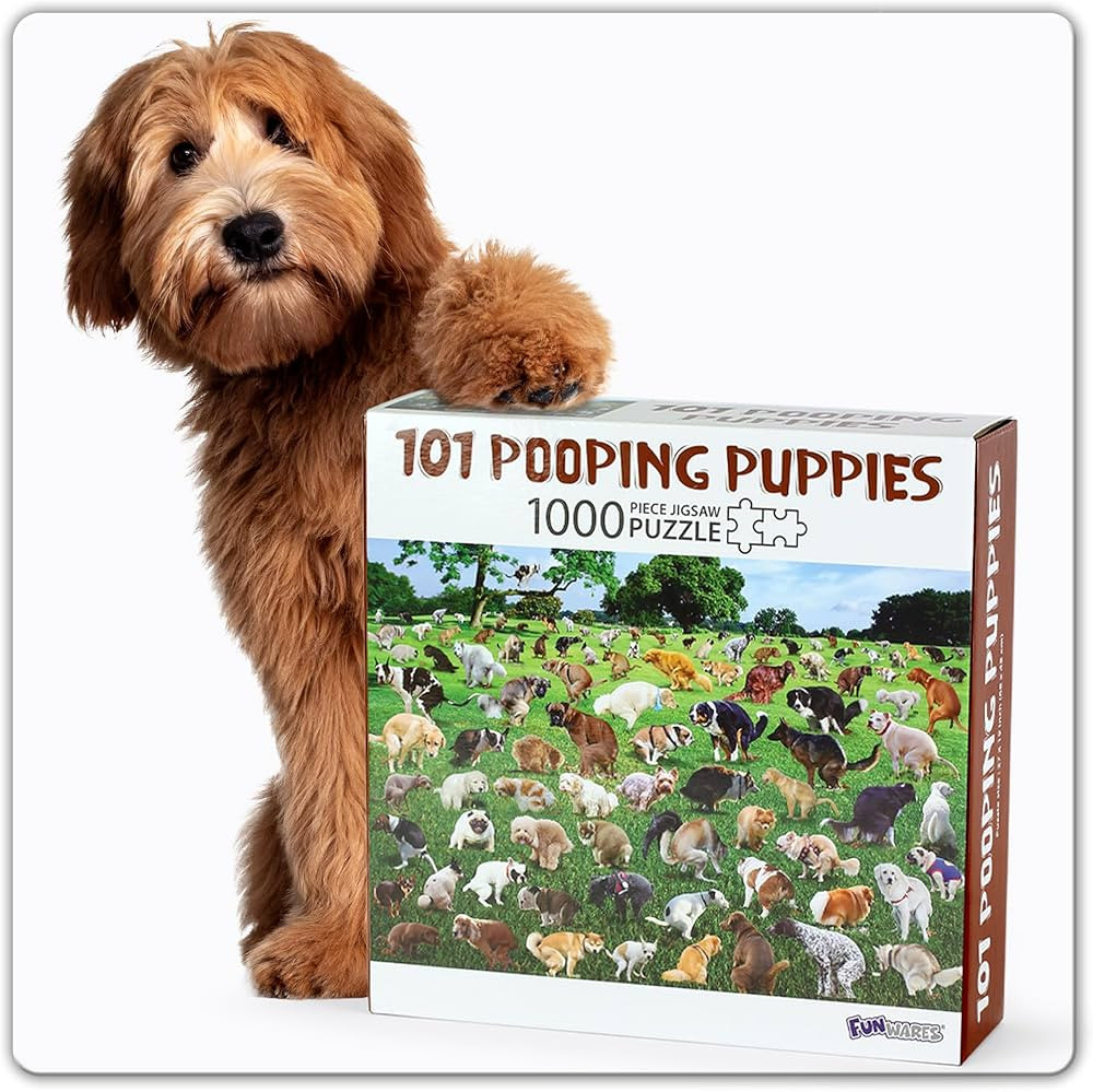 The Original 1000 Piece Puzzle, 101 Pooping Puppies, Dogs Pooping Puzzle, Perfect White Elephant ... | Amazon (US)