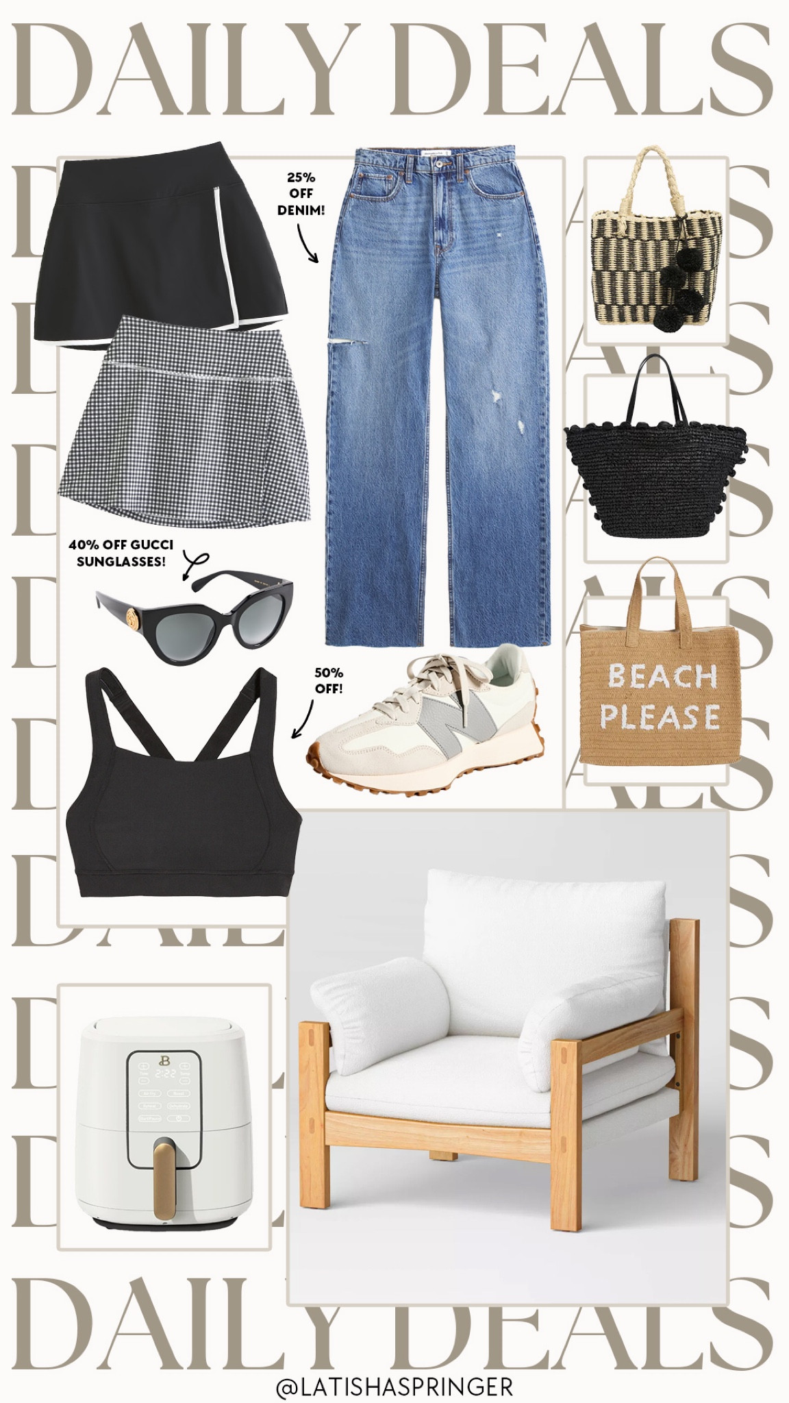 Daily deals! The best Abercrombie denim on sale, activewear skirts, New Balance sneakers and more!

#dailydeals

Abercrombie denim event. Supportive sports bra. Target deals. Target accent chair. Cute beach bag. Straw beach bag. Black straw beach bag. Beautiful air fryer on sale. Activewear skirt. Gucci sunglasses on sale  

#LTKstyletip #LTKsalealert #LTKSeasonal