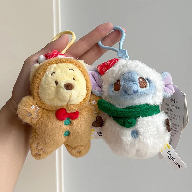 Cute Snowman Stitch Plushie Keychain Winnie The Pooh Couple Keyring for Wallets and Bags Backpack... | AliExpress (US)
