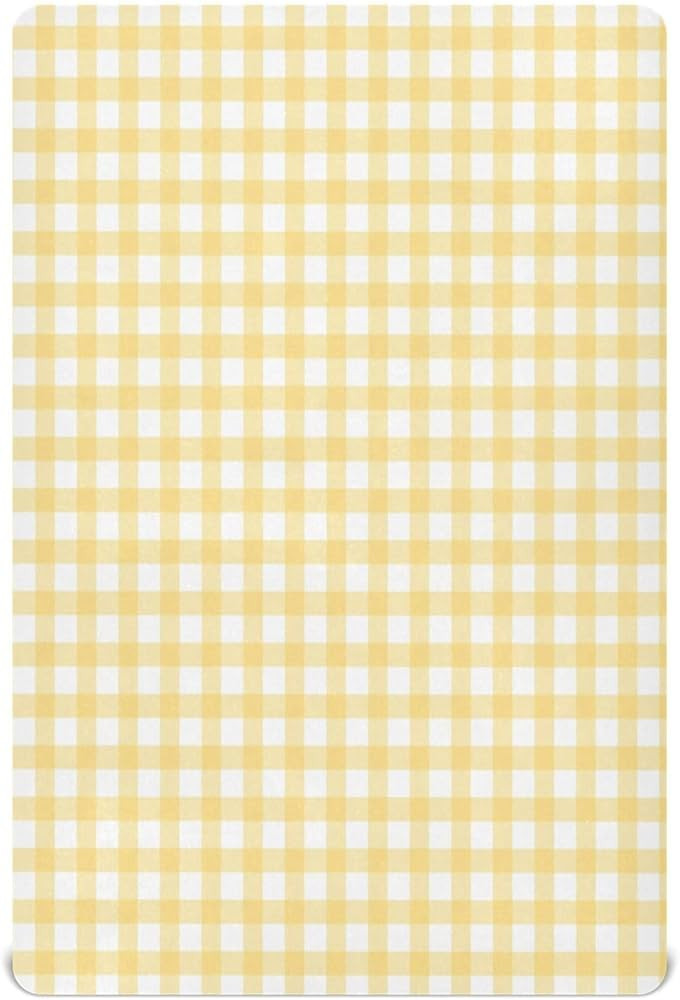 Yellow Gingham Crib Sheets for Boys and Girls, Fitted Baby Crib Sheets Soft and Breathable Mini C... | Amazon (US)