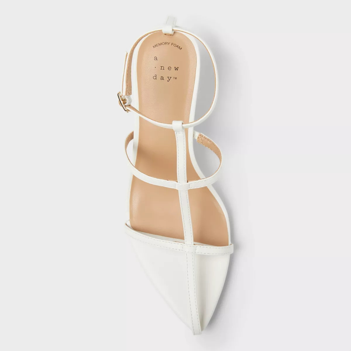 Women's Bliss Strappy Pointed Toe Heels with Memory Foam Insole - A New Day™ White | Target