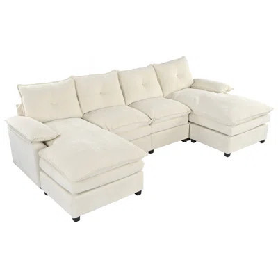 U-Shaped Sectional Sofa With Adjustable Armrest Pillows For Comfort And Style In Living Rooms And Offices | Wayfair North America