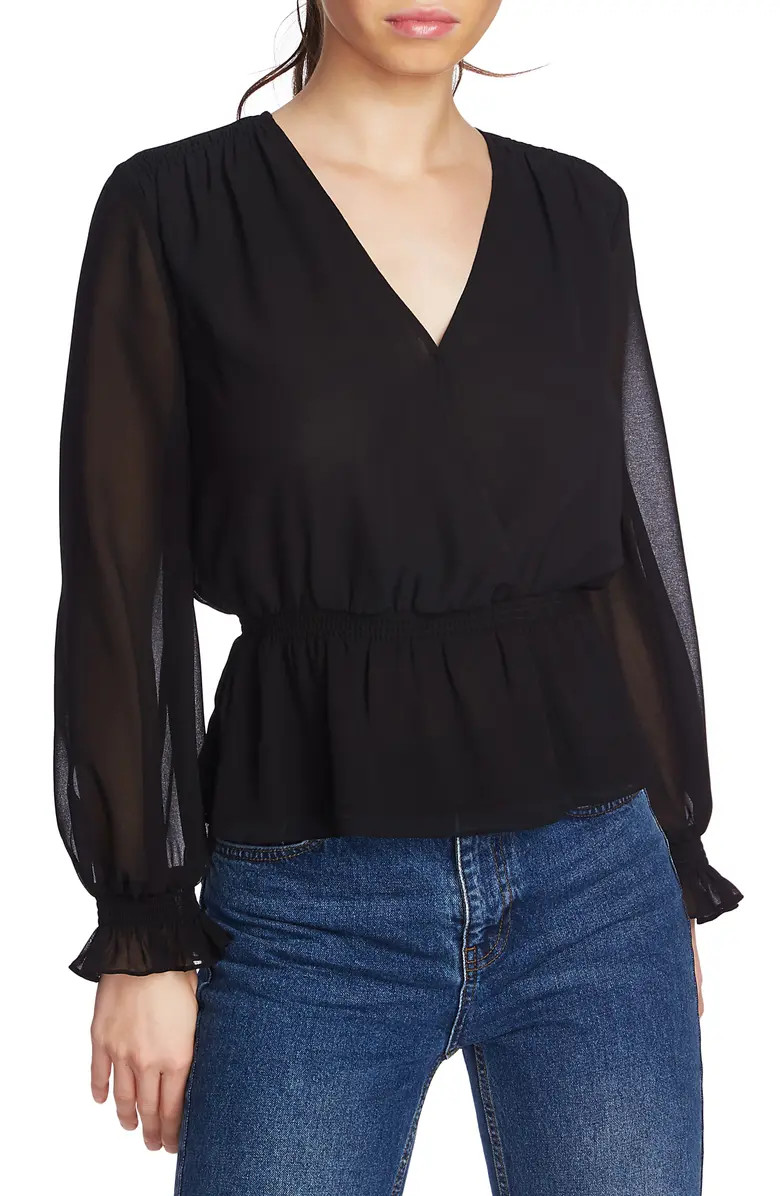 Faux Wrap Peplum Blouse | Nordstrom