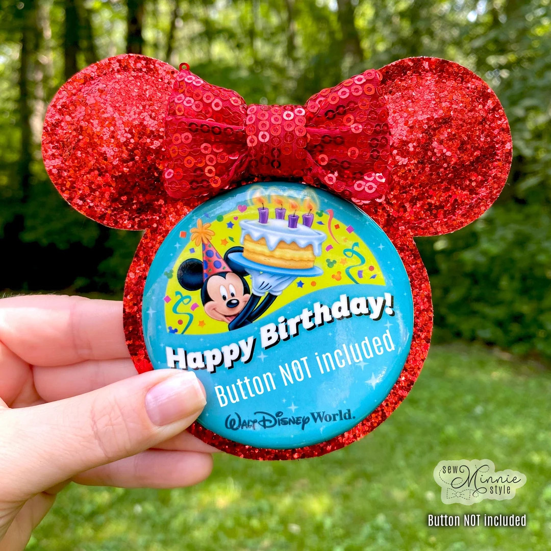 Button Accessory - Red Glitter Minnie | Etsy (US)