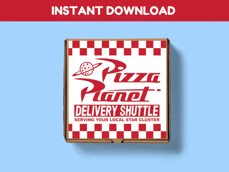 Pizza Planet Pizza Box Labels - Toy Story Party Decor (Digital File) PNG Transparent | Etsy (Global)