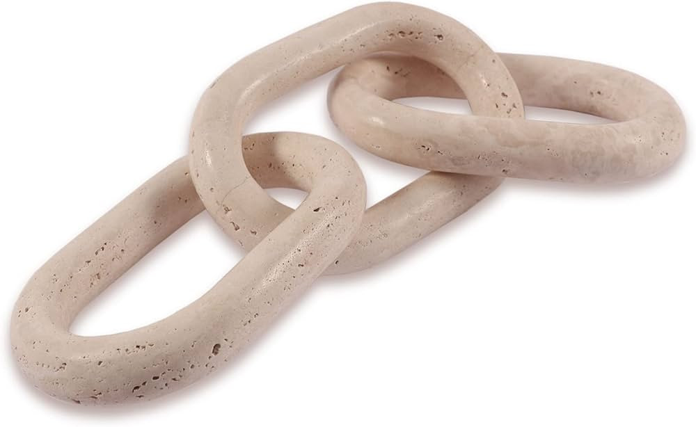 JIMEI Decorative Object - Marble Figurine Chain Link - Made of Natural Travertine Stone - Décor ... | Amazon (US)