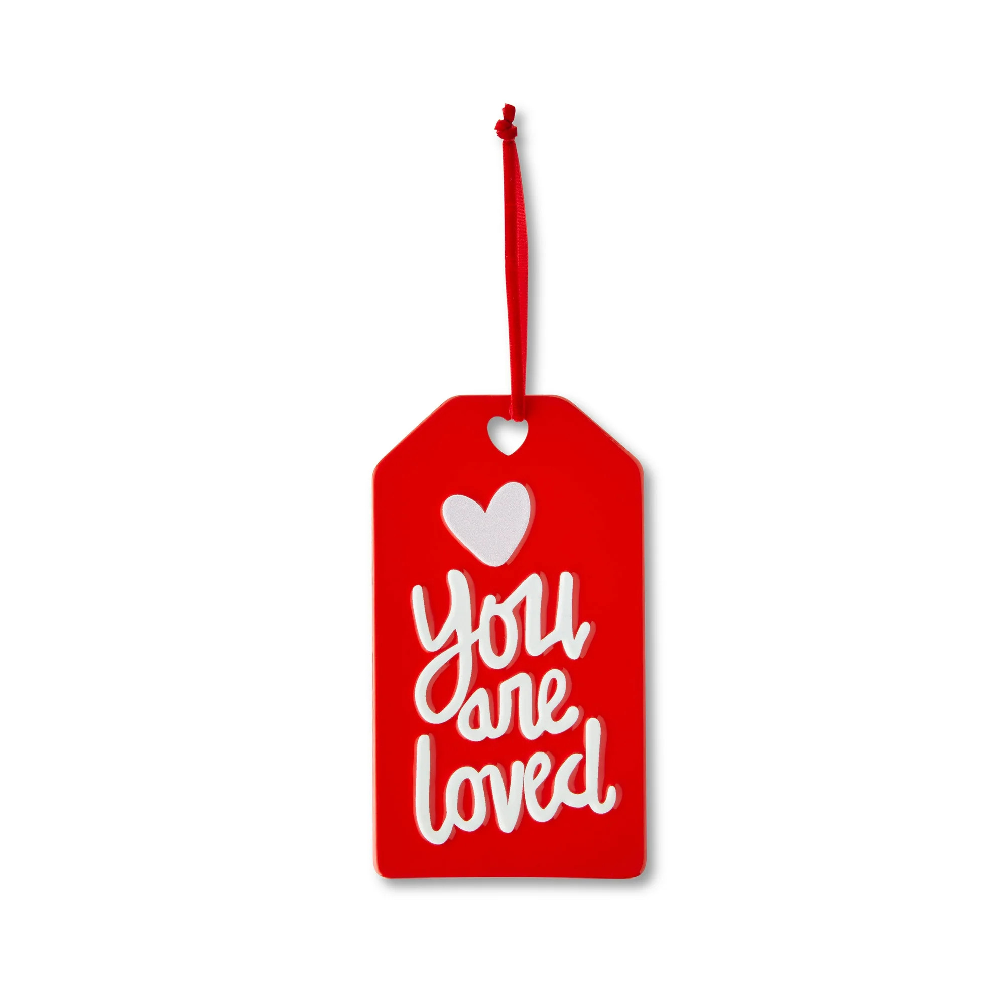 Valentine's Day Red & White You are Loved Metal Hanging Ornament, 9 in, by Way To Celebrate | Walmart (US)