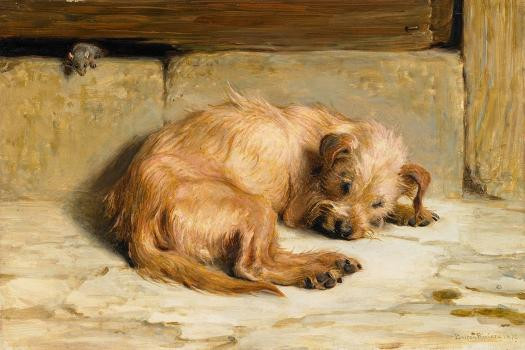 Watching Dog, 1875 (Oil on Canvas) | Art.com