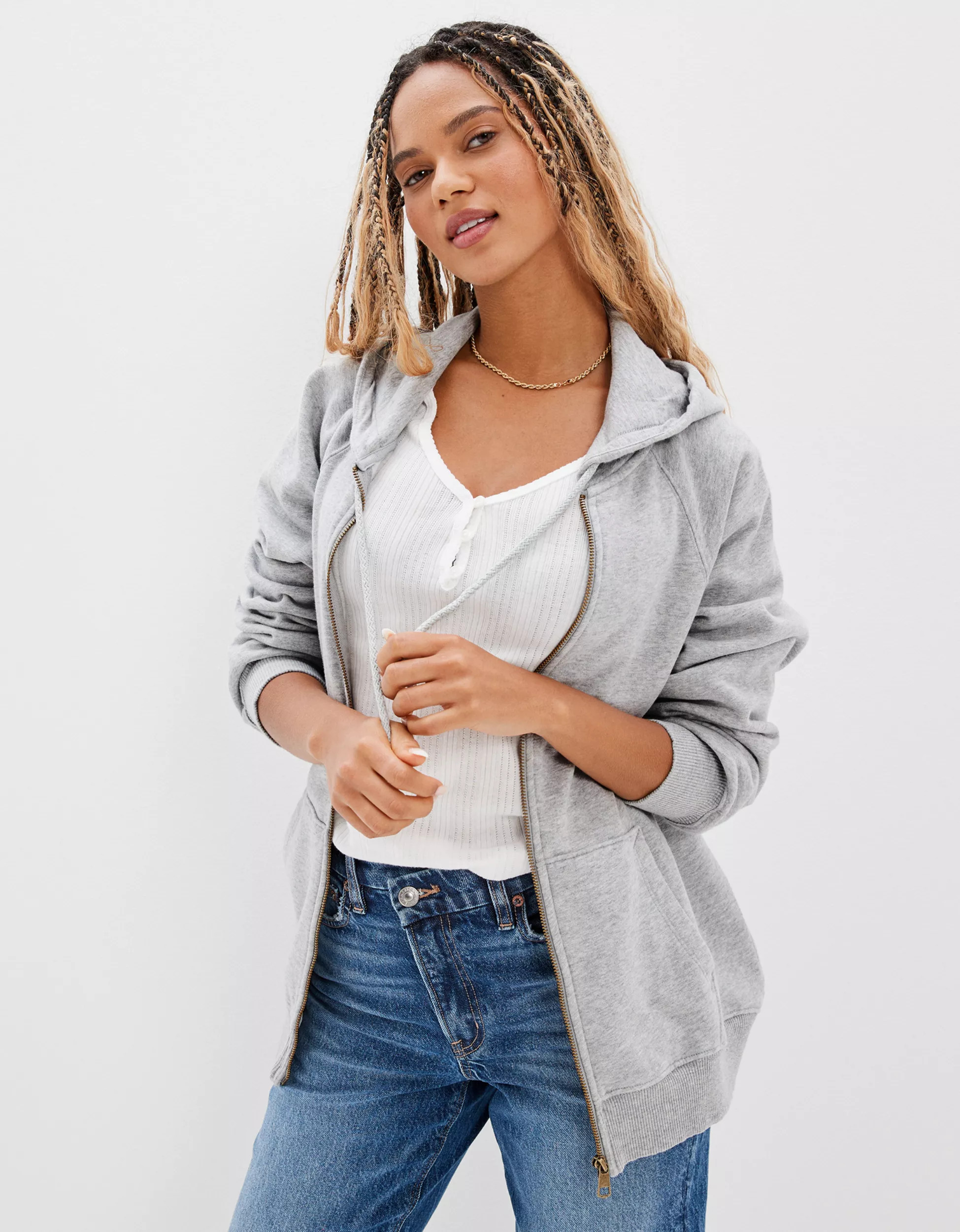 AE Oversized Zip-Up Hoodie | American Eagle Outfitters (US & CA)