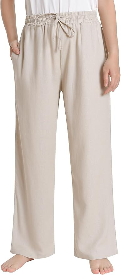 Weintee Women's Petite Wide Leg Linen Pants Lightweight Summer Pants | Amazon (US)