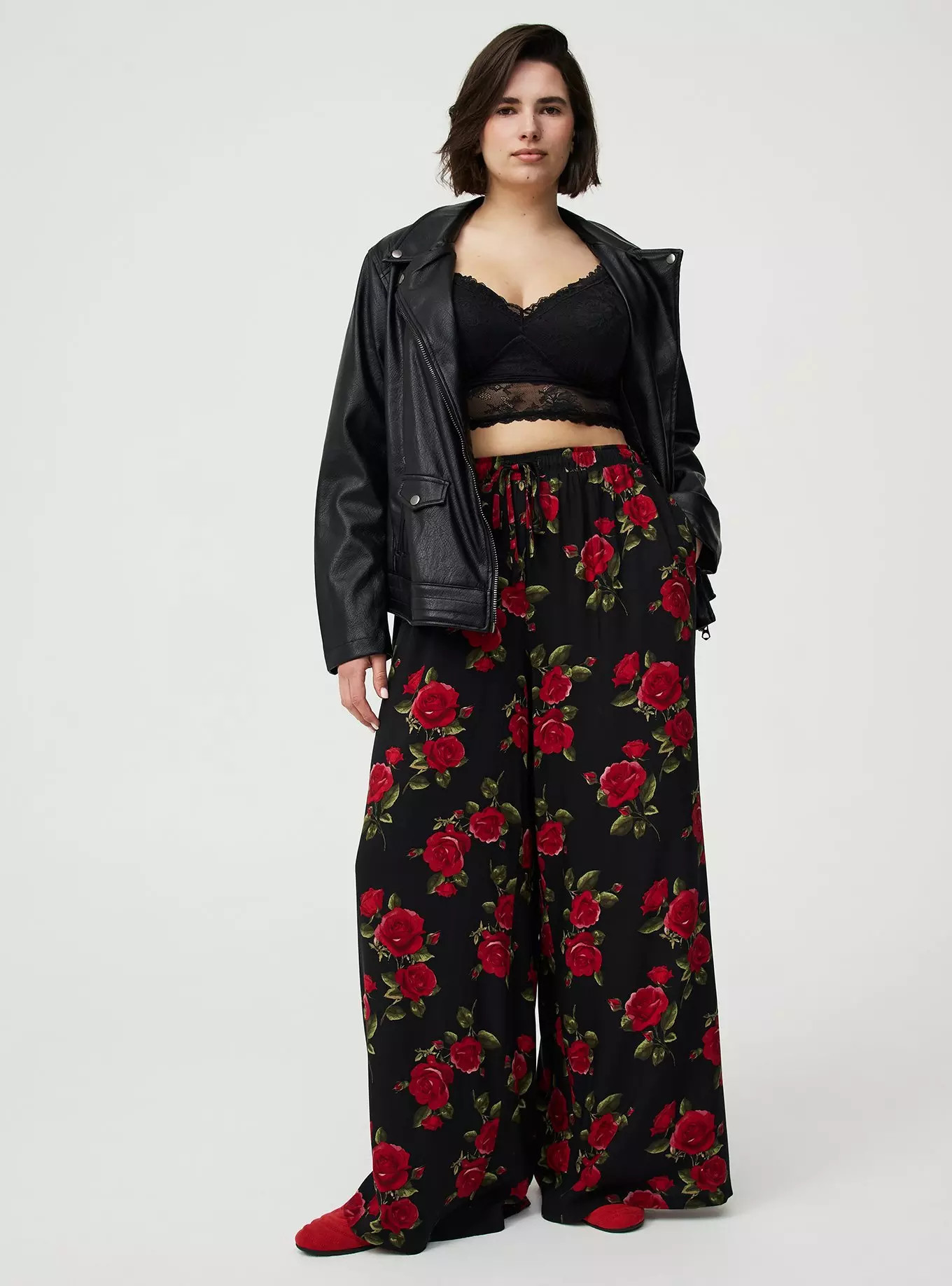 Wide Leg High-Rise Challis Pant | Torrid (US & Canada)