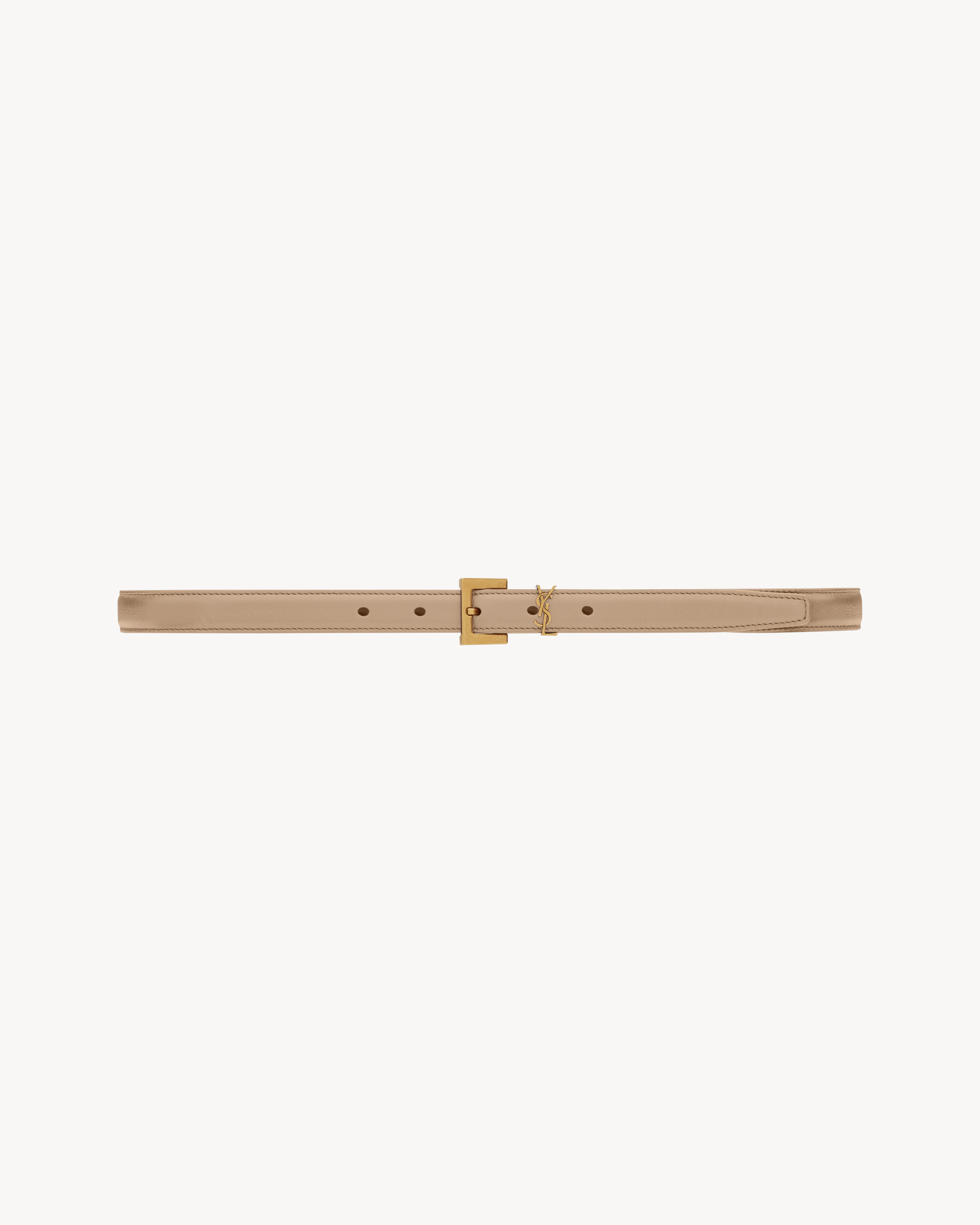 THIN BELT WITH ADJUSTABLE SQUARE BUCKLE FEATURING AN WITH THE CASSANDRE LOOP. | Saint Laurent Inc. (Global)