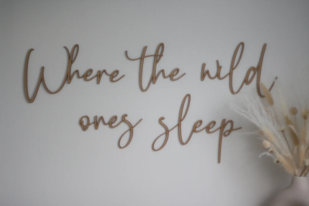 Where The Wild Ones Sleep Plywood Words Sign For Wall Art, Nursery Decor, Photo Prop | Etsy (US)