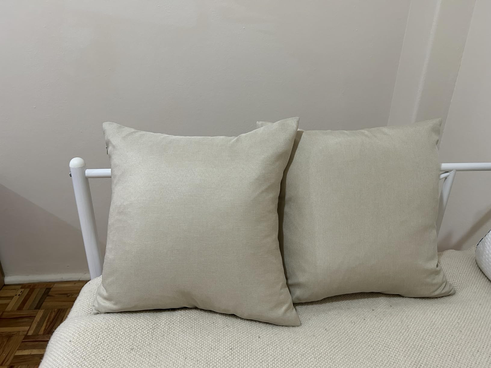 MIULEE Pack of 2 Decorative Outdoor Solid Waterproof Throw Pillow Covers Faux Linen Garden Farmho... | Amazon (US)